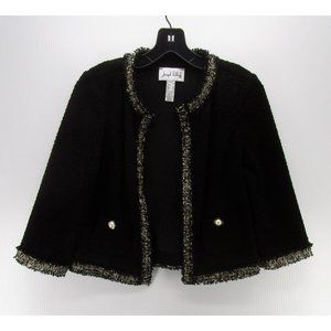 Joseph Ribkoff Jacket 4 Open Blazer Coat Fringe Buttons Evenings
